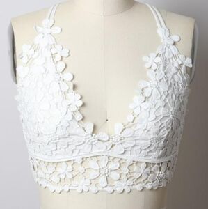 BIBI Sweet Daisy Crochet Lace Padded Bralette Size 1XL
